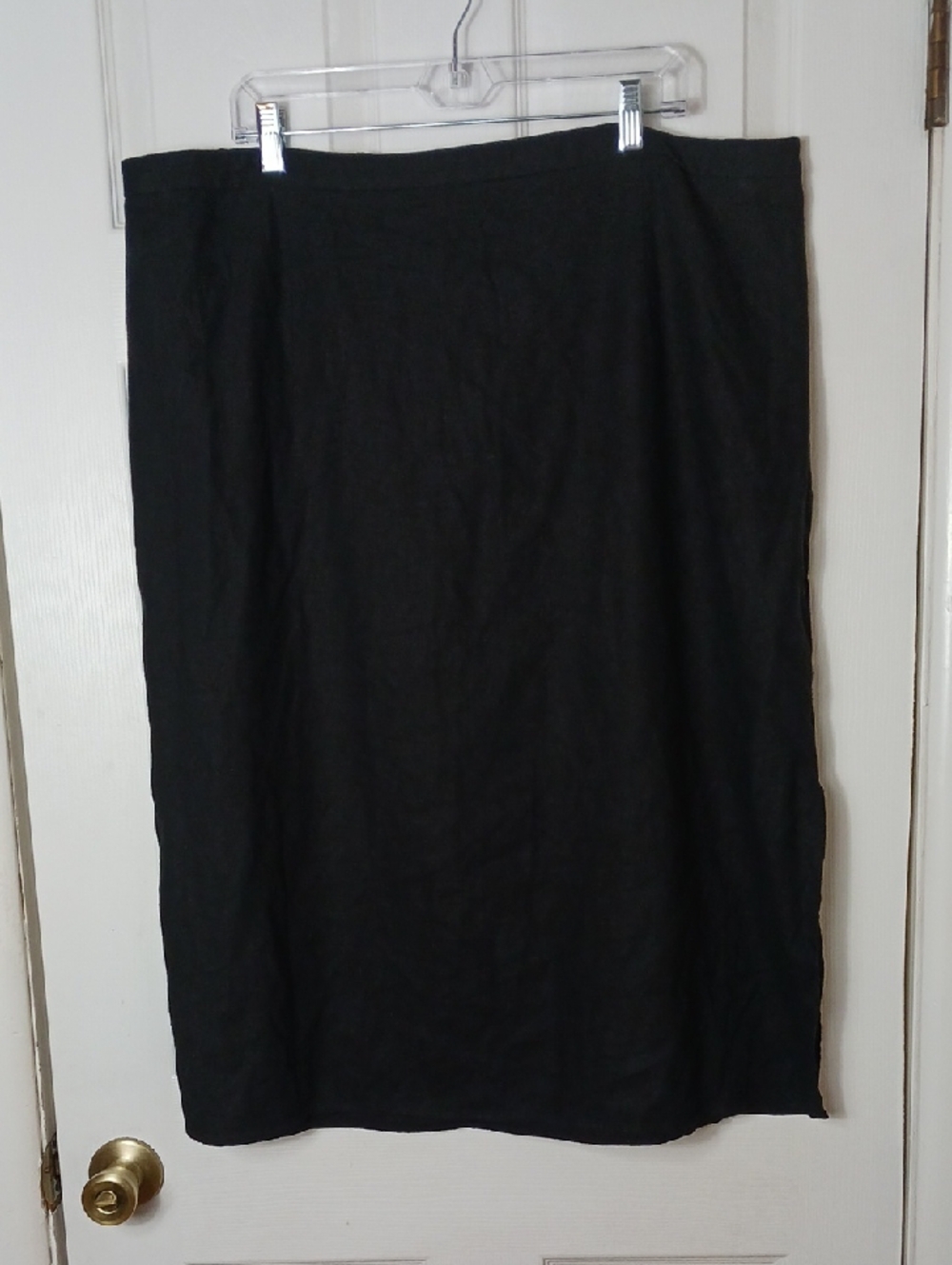 Old Navy Black Linen Blend Midi Skirt Cool Classic Size XXL